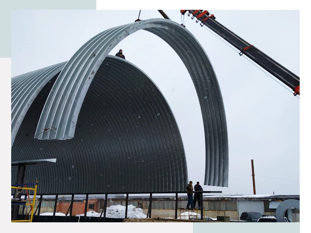 Полукруглые ангары в Кунгуре